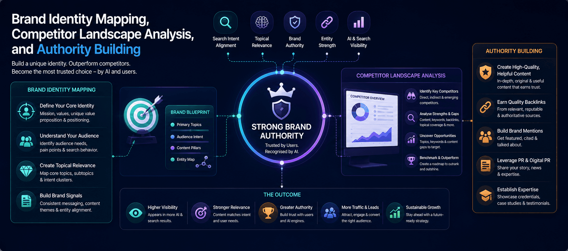 Brand Identity Mapping, Competitor Landscape Analysis, and Authority Building